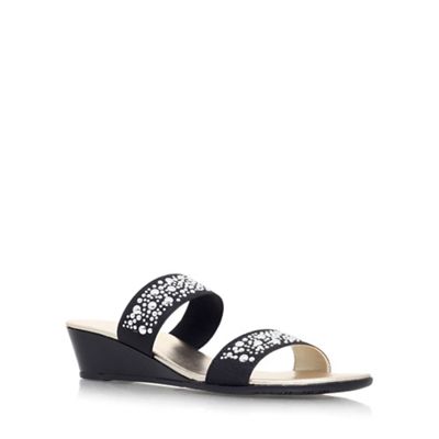 Carvela Comfort Black 'Sage' low wedge heel sandal